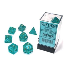 Chessex 7 Die Set - Borealis Teal/gold Luminary