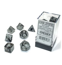 Chessex 7 Die Set - Borealis Light Smoke/silver Luminary