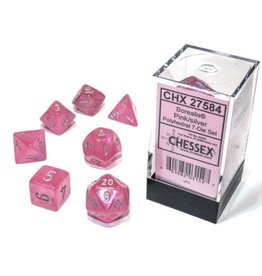 Chessex 7 Die Set - Borealis Pink/silver Luminary