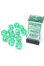 Chessex D6 Block - 16mm - Borealis Light Green/gold Luminary