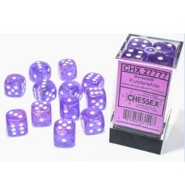 Chessex D6 Block - 16mm - Borealis Purple/white Luminary