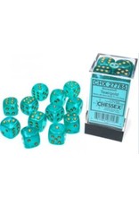 Chessex D6 Block - 16mm - Borealis Teal/gold Luminary