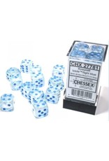 Chessex D6 Block - 16mm - Borealis Icicle/light blue luminary