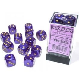 Chessex D6 Block - 16mm - Borealis Royal Purple/gold