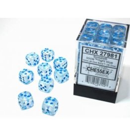 Chessex D6 Block - 12mm - Borealis Icicle/light blue luminary