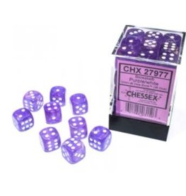 Chessex D6 Block - 12mm - Borealis Purple/white Luminary