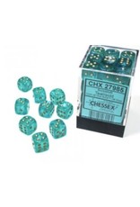 Chessex D6 Block - 12mm - Borealis Teal/gold Luminary