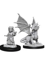 Wizkids D&D Nolzur's - Silver Dragon Wyrmling & Female Halfling 90153