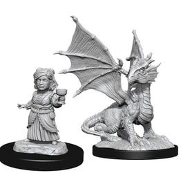 Wizkids D&D Nolzur's - Silver Dragon Wyrmling & Female Halfling 90153