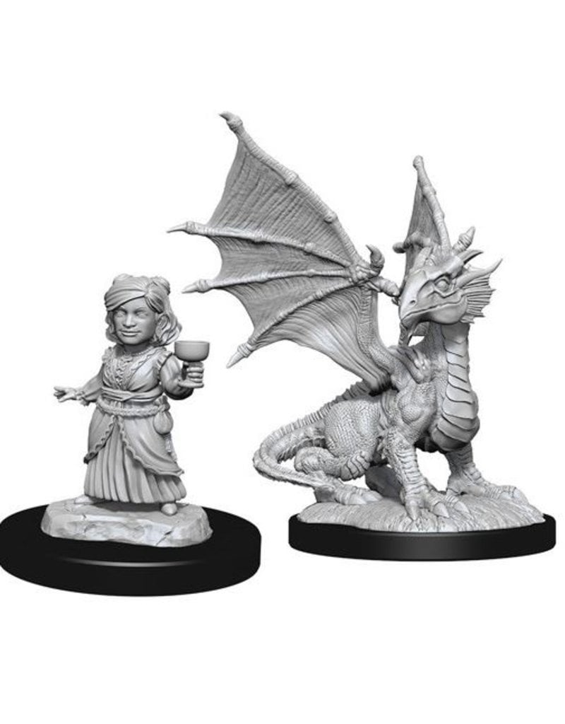 Wizkids D&D Nolzur's - Silver Dragon Wyrmling & Female Halfling 90153