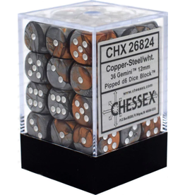 Chessex D6 Block - 12mm - Gemini Copper/Steel