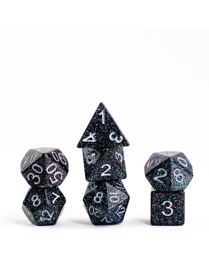 Metallic Dice Games Resin Poly Dice  Set: Astro Mica