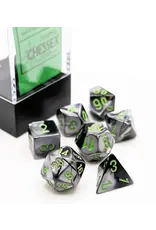 Chessex Gemini Mini 7 Die Set Black Grey Green