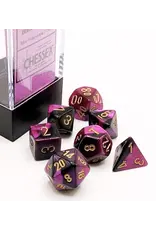 Chessex Gemini Mini 7 Die Set Black Purple Gold
