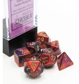 Chessex Gemini Mini 7 Die Set Purple Red Gold