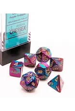 Chessex Gemini Mini 7 Die Set Purple Teal Gold