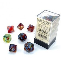 Chessex Chessex Nebula Primary Turquoise Luminary 7 Die Set
