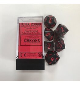 Chessex Chessex: 7CT Translucent Smoke & Red Polyhedral Dice Set