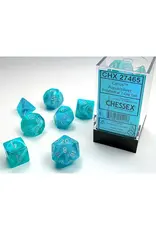 Chessex 7 Die Set - Cirrus Aqua/Silver 7-Die Set