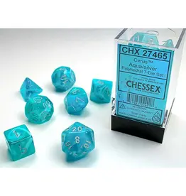 Chessex Chessex: Cirrus Aqua/Silver 7-Die Set