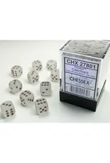 Chessex Chessex: Frosted Clear/Black 12Mm D6 Dice Block