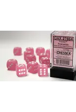 Chessex D6 Block - 16mm - Frosted Pink/White