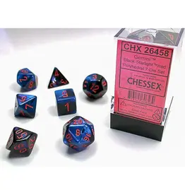 Chessex 7 Die Set - Gemini Black Starlight/Red