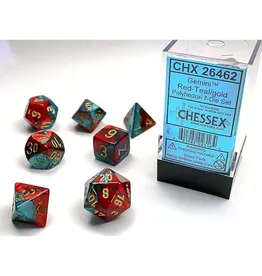 Chessex 7 Die Set - Gemini Red-Teal/Gold