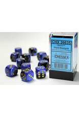 Chessex D6 Block - 16mm - Gemini Black-Blue/Gold