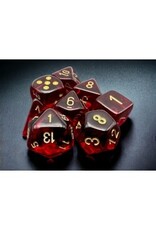 Chessex Translucent Crimson/Gold 7-Dice Set w/ Bonus Die