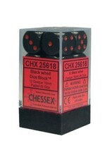 Chessex D6 Block - 16mm - Opaque Black/Red