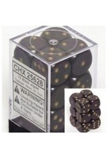 Chessex D6 Block - 16mm - Opaque Black/Gold