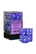 Chessex D6 Block - 16mm - Purple/White