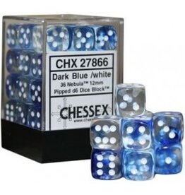 Chessex 7 Die Set - Nebula Dark Blue/White