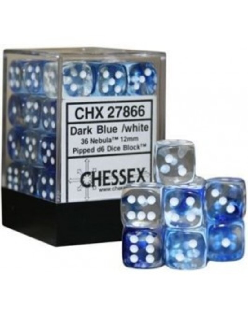 Chessex 7 Die Set - Nebula Dark Blue/White