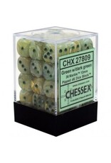 Chessex D6 Block - 12mm - Marble Green/Dark Green