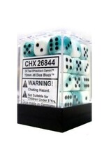 Chessex D6 Block - 12mm - Gemini Teal-White/Black