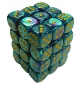 Chessex D6 Block - 12mm - Gemini Purple-Teal/Gold