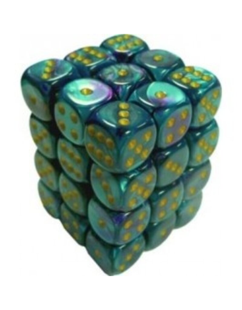 Chessex D6 Block - 12mm - Gemini Purple-Teal/Gold