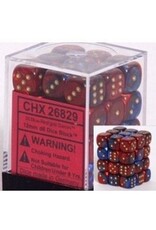 Chessex D6 Block - 12mm - Gemini Blue-Red/Gold
