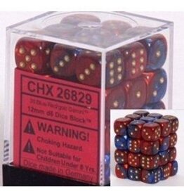 Chessex D6 Block - 12mm - Gemini Blue-Red/Gold