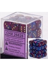 Chessex D6 Block - 12mm - Gemini Blue-Purple/Gold