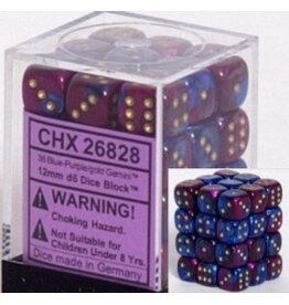 Chessex D6 Block - 12mm - Gemini Blue-Purple/Gold