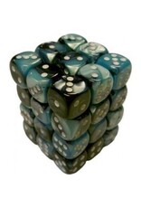 Chessex D6 Block - 12mm - Black-Shell/White