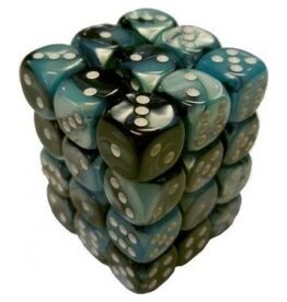 Chessex D6 Block - 12mm - Black-Shell/White