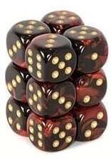 Chessex D6 Block - 16mm - Gemini Black-Red/Gold