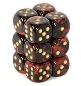 Chessex D6 Block - 16mm - Gemini Black-Red/Gold