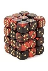 Chessex D6 Block - 12mm - Gemini Black-Red/Gold