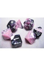 Chessex 7 Die Set - Gemini Black-Pink/White