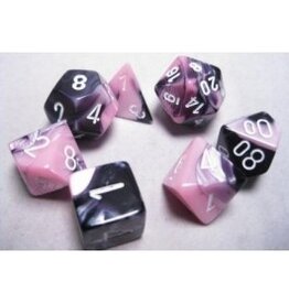 Chessex 7 Die Set - Gemini Black-Pink/White